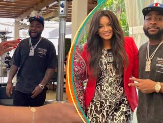 “Queen and OBO”: Sweet Moment Davido Meets Actress Omotola Trends As She Preaches Against Bullying