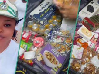 "Should We Tell Her?" Female Corper Packs Carton of Malt, Sardines, Milk, to NYSC Camp, Video Trends