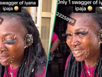 Woman's Multiple Facial Piercings Give Netizens Tough Time: "Dis One Just Park Iron Full Her Ears"