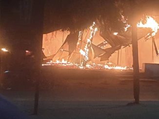 Fire razes four shops in Edo