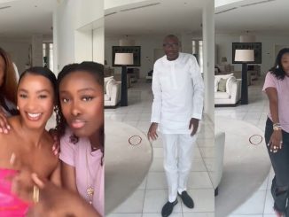 Nigerians react to viral video of Billionaire Femi Otedola dancing with his three daughters (WATCH)