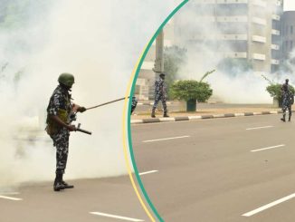 Protest: Disabled Man Refuses to Leave as Police Shoot Teargas At Eagle Square, Abuja, Video Emerges