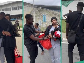 "Why is She Not Happy?" Reactions as Wife Arrives in Nigeria for 2nd Time to Meet Her Husband