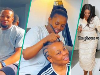 Nigerian Man Overjoyed as Wife Plaits His Mother's Hair in Sweet Video: "I Always Prayed for This"