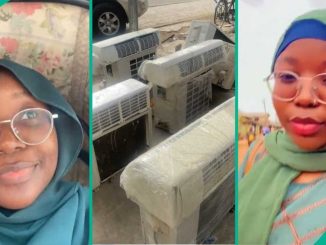Kano Heat Drives Nigerian Lady to Purchase Second-Hand Air Conditioner for Relief, Fixes It in Room
