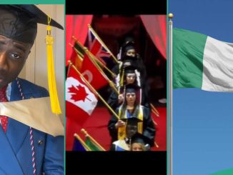 Man Graduating From University Abroad Carries Nigerian Flag to Graduation Ceremony