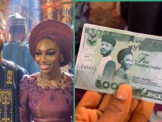 Couple Go Viral After Printing Their Faces on 500 Naira Notes To Spray During Wedding