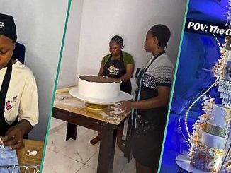 Nigerian Baker Rises to Fame after Creating Giant Wedding Cake for Brother, Video Goes Viral