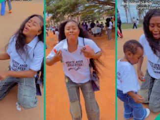 Mother Graduates, Makes Child Sign on her White Shirt First, Nigerians Celebrate them