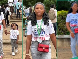 Nigerian Lady Praises Her Husband With Inscription on Her Shirt As She Graduates From University