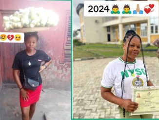 Lady Who Used to Sell Garden Eggs Becomes University Graduate, Goes For National Youth Service Corps