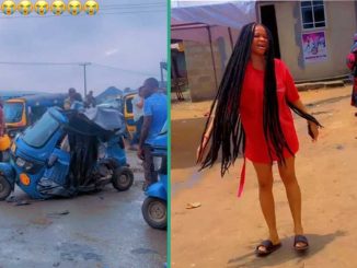 "My Birthday is Tomorrow": Lady Close to Tears after Surviving Tricycle Crash on Her Way to Work