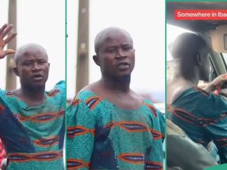 Ibadan Micra Driver Wears His Wife's Gown to Work, Passengers Watch Him With Surprise