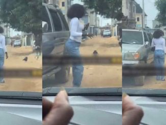 "some of those fowl get angǝr issue" – Hilarious moment lady flǝǝs as chicken nearly chasǝd her while walking on the street (WATCH)