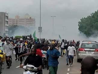 Abuja Protesters Shout Down Minister As Police Fire Teargas At Eagle Square