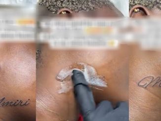 Lady Raises The Bar As She Tatt00s Boyfriend's Name on Her Neck To Prove Her Love (VIDEO)