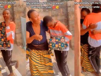 Lady emotional as landlady gifts her a wrapper, adulates her