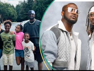 Peter PSaqure Visits Twin Bother Rudeboy’s Children Amid Their Fight, Shares Pictures: “Family Time”