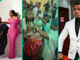 Video as Businessman Causes Online Stir, Sprays Money in Ghana Must-Go Bags at Yhemo Lee's Wedding