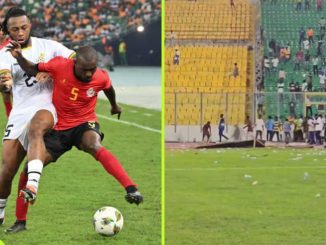 Angry Ghana Fans Invade Pitch, Throw Bottles After Conceding 93rd Minute Goal vs Angola, Video