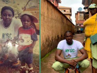 Nigerian Man Recreates His Mother's NYSC Photo 22 Years After She Went For National Service