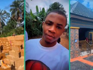 Young Nigerian Man Builds Fine Bungalow, Shows Beautiful Interior as He Celebrates