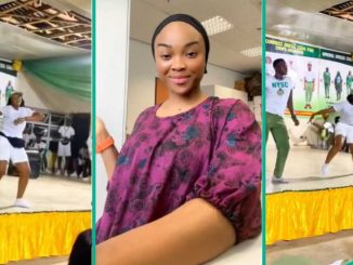 Female Corps Member Shows Off Energetic Dance Moves at NYSC Camp, Wows Many