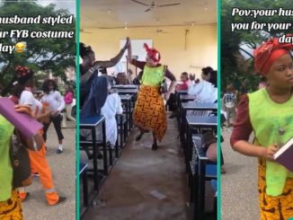 Nigerian Student Wears Lord’s Chosen Apron For Costume Day, Shares Funny Video