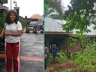 Nigerian Lady Dances For Joy As She Finally Roofs Dad's House Of Over 14 Years, Vows To Complete It