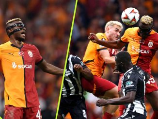 Osimhen Reacts After Ghanaian Defender ‘Robbed’ Him of First Galatasaray Goal