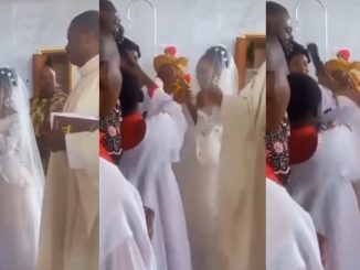 Sh0cking moment a priest kn0cks altar boy on the head for fa!ling to keep the microphone steady as a couple exchanged vows (VIDEO)