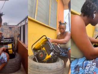 "Go girl na man you be" – Nigerian lady services her generator after mechanic charged her ₦5,000 (WATCH)