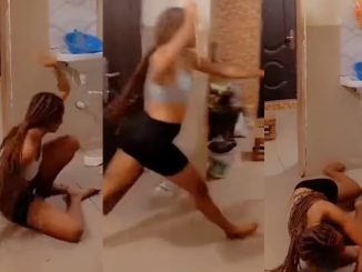 "The boy head strong" – Lady h!ts the floor in an attempt to fl0g her younger brother (WATCH)