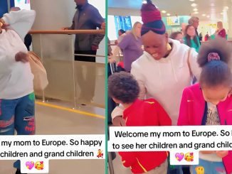 Cute Airport Video as Nigerian Mum Lands in Europe to See Her Children and Grandkids, Melts Hearts