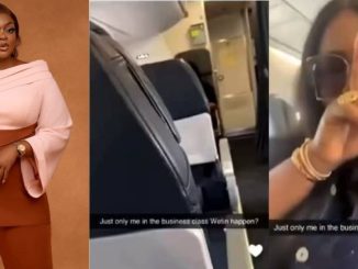 Eniola Badmus finds she's the only passenger on business class