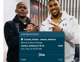 Adesanya Bets $10,000 On Joshua To Beat Dubois