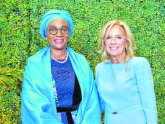 L-R: Nigeria’s first Lady, Senator Oluremi Tinubu, with first lady of the United States, Jill Biden, at the dinner hosted by US First Lady in honour of visiting first ladies at the ongoing 79th UNGA in New York on Wednesday PHOTO BY STATE HOUSE.