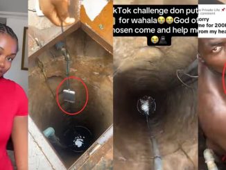 Nigerian lady’s TikTok challenge goes wrong as iPhone falls into water well, leaves many speechless