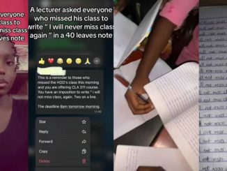 Lecturer punishes absent students, makes them write "I'll never miss class again" in 40-leaf notebook