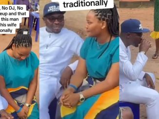 Nigerian man ties the knot with girlfriend in wedding without DJ, MC, canopy, and makeup