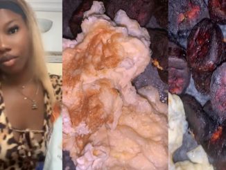 Nigerian Lady Flaunts Impressive Fried Plantain And Egg Meal She Made For Her Boyfriend’s Mother (VIDEO)