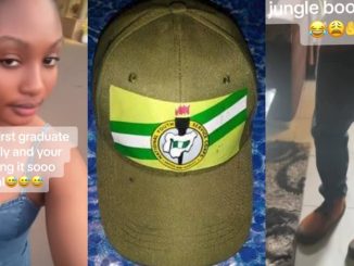 Proud Nigerian father wears daughter's NYSC boots to market after she becomes first family graduate