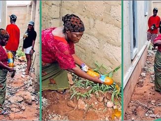 Nigerian Mother Captured On Camera Pouring Red Oil around Son's New House, Video Trends