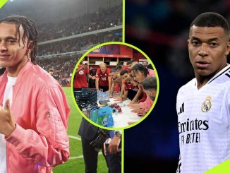 UCL: How Ethan Mbappe Celebrated With Lille Teammates After Beating His Brother’s Team Real Madrid