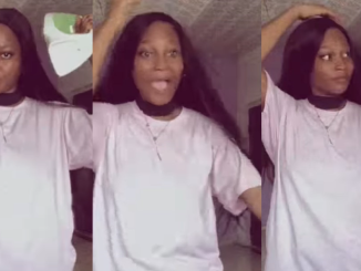 "That's a f@ke hair and iron is too h0t" – Lady losɘs hair while straightening wig with electric iron (WATCH)