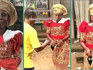 Nigerian Lady Spoils Mum with Wads of Cash in Lovely Video, People React