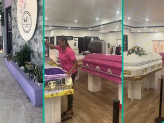 Young Lady Who Owns Funeral Home Shows How She Cleans Her Office, Video Captures Various Coffins