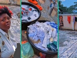 "Unusual Craving": Man Reacts as Pregnant Wife who Insisted on Washing Heap of Clothes Sleeps Off