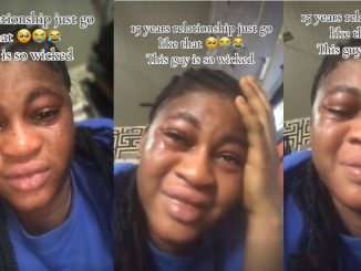 Netizens are in disbelief as a lady moúrns her broken long-term relationship (VIDEO)