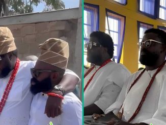 Gabriel Afolayan Comforts Brother Aremu as He Weeps Uncontrollably at Mum's Burial, Video Trends